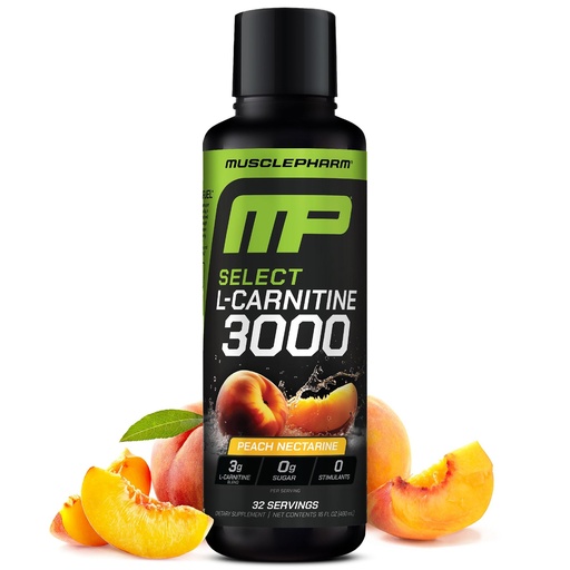 [BRSROAL2CACAY23X] Muscle Pharm L-Carnitine 3000, The Ultimate Liquid L Carnitine Supplement for High-Performance, Supports Metabolism, Hydration & Energy, Zero Sugar, Low Calories, Peach Nectarine Flavor, 32 Servings