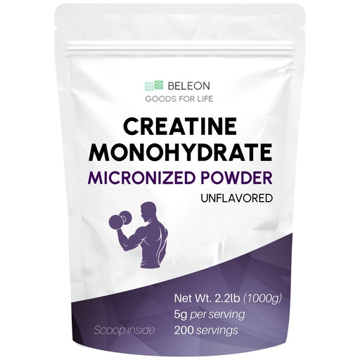 [BRSRGYY5BMNRGDT2] Creatine Monohydrate Powder 2.2 lb - Micronized Creatine Powder, Unflavored - Pure & Gluten Free, 200 Servings, 5g Scoop