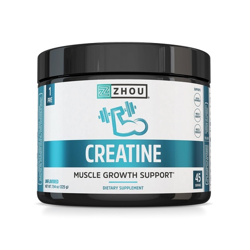 [BRSROFQHPJ7QOEIU] Zhou Creatine - Creatine Monohydrate Powder for Women and Men, Pure, Unflavored, Vegan Muscle Strength Supplement for Your Active Lifestyle - 7.94 oz (45 Servings)