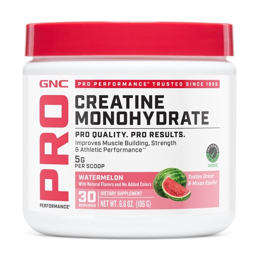 [BRSRGFABOICAI3LV] GNC Pro Performance Micronized Creatine Monohydrate - Daily Workout Supplement for Elite Athletes - Micronized Creatine Powder Drink Mix - Sports Nutrition - Watermelon - 30 Servings
