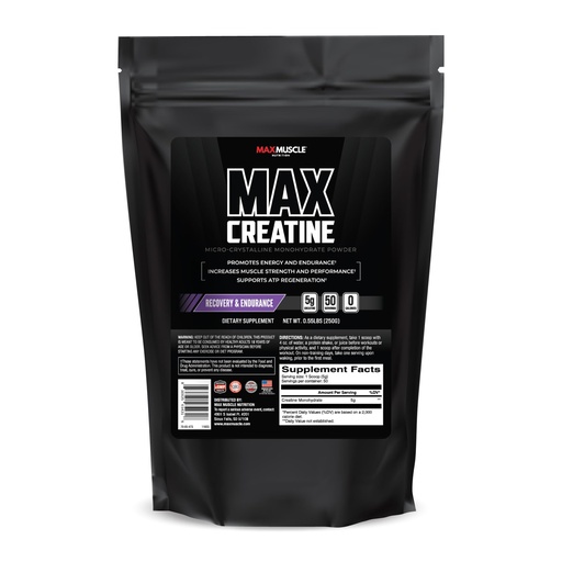 [BRSROYAPAEFGME3K] Max Muscle Ultra Pure Creatine Monohydrate Powder 5000 mg (5 Grams) | 3rd Party Purity Tested | 100% Micronized and Unflavored for Maximum Absorption | Keto Friendly | 8.8 Ounces | 50 Servings