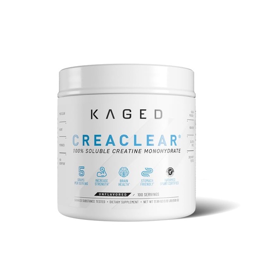 [BRSRGYL7CR4GGA3G] Kaged CreaClear Creatine Monohydrate Powder | Mixes Clear & Dissolves Completely, No Grit | Premium Micronized Creatine for Strength, Performance & Muscle Support | Unflavored | 100 Servings