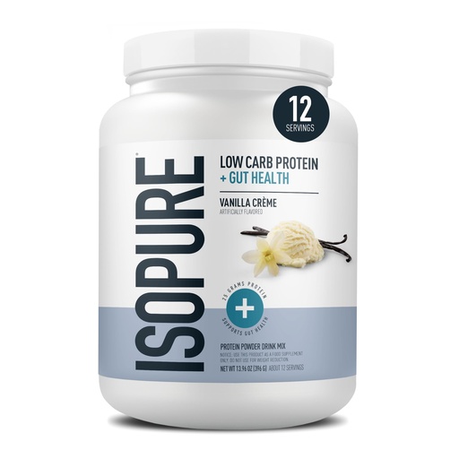 [BRSREAQ2OF6GM3Y4] Isopure Protein + Gut Health & Immune Support Powder, Vanilla Crème, 25g Whey Protein with Prebiotics & Vitamins, 12 Servings (Pack of 1)