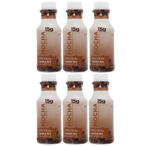 [BRSWGZANOYCR6DQ3] BariatricPal 15g Protein Shake Mix in a Bottle - Mocha Cream (6-Pack)