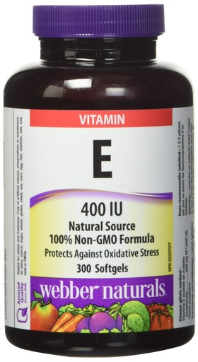 [BRSWIHD7CIPB43DI] Webber Naturals Vitamin E, 400IU, 300 softgels