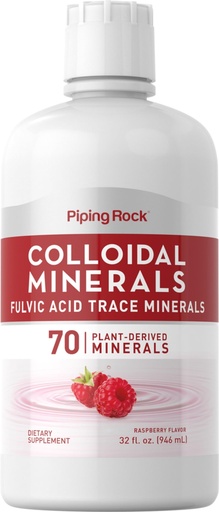 [BRSRMHD7CICQGAI3] Piping Rock Colloidal Minerals Liquid | 32 fl oz | Fulvic Acid | 70 Plant Derived Trace Minerals | Raspberry Flavor | Vegetarian, Non-GMO, Gluten Free Supplement