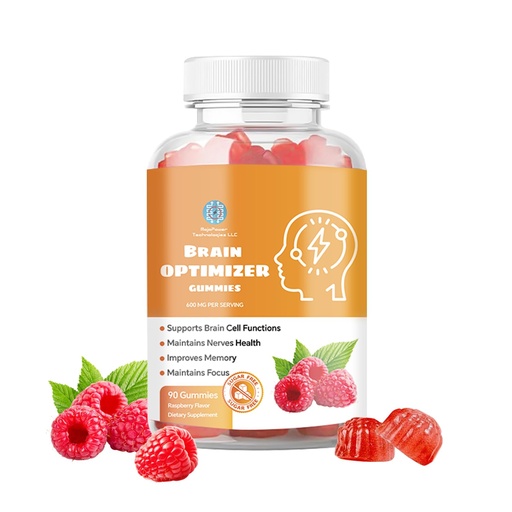 [BRSREAICA4BB4F3P] Gummies - Brain Supplement for Memory, Focus & Attention - Cognitive Support with Magnesium, Omega 3, Ashwagandha - 90 Count Raspberry Flavor