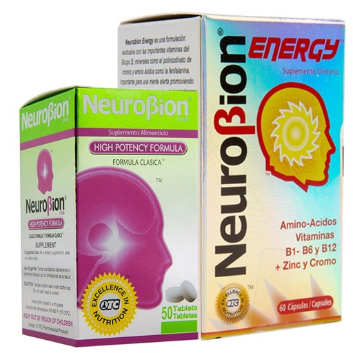 [BRSWKGQPCMCRK2QV] Neurobion energy + Neurobion high potency dietary supplement special blend of amino acids, vitamins b1- b6- & b12 + zinc