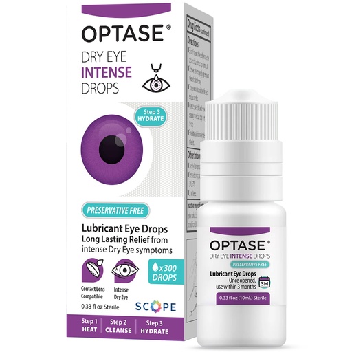 [BRSWY2QZOQNRAC37] OPTASE Dry Eye Intense Drops - Preservative Free Eye Drops - Multidose Bottle - Step 3 Hydrate - .33 fl oz, 300 Doses