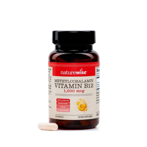 [BRSRECYBPIBWOD3A] NatureWise Vitamin B12 Methylcobalamin - Active Form for Ultra Absorption - 1000mcg Methylated B12 for Energy, Nerve & Heart Support - Non-GMO, Vegan, USA Manufactured - 60 Capsules[60-Day Supply]