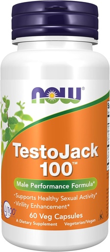 [BRSWIY32BQOAG3QV] AHORA Suplementos de alimentos, TestoJackTM 100 con LJ100®, un potente extracto estandarizado de Tongkat Ali (Eurycoma longifolia), Tribulus y ZMA®, 60 cápsulas de verduras