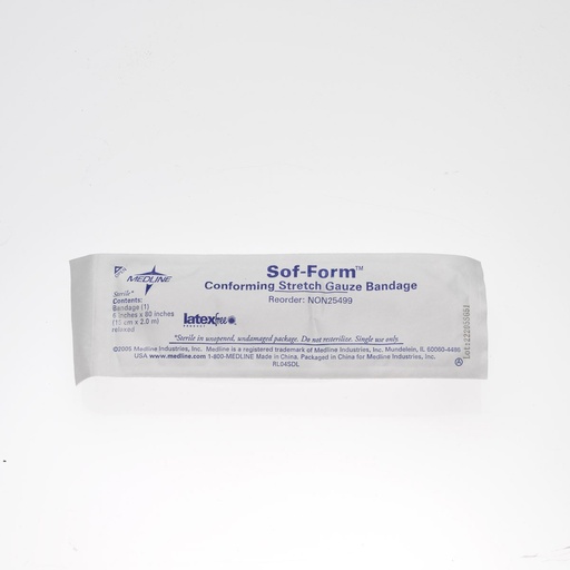 [BRSWIFDZCZ5GO3LY] Medline Sterile Conforming Stretch Gauze Bandages, 6" x 80", Ideal for Wound Care, Pack of 6