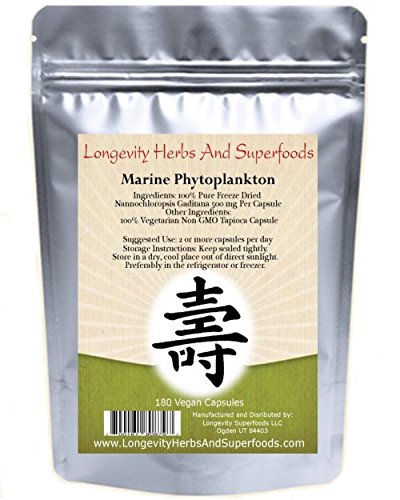 [BRSWKZQRCF5BW234] Marine Phytoplankton Powder Capsules Raw Omega 3 EPA Vegan ATP Energy Superfood (180 Vegan Capsules)