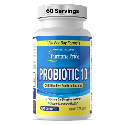 [BRSWIZYPCB5QOCY5] Probiotic 10 with Vitamin D to support immune function* 120 count by Puritan's Pride