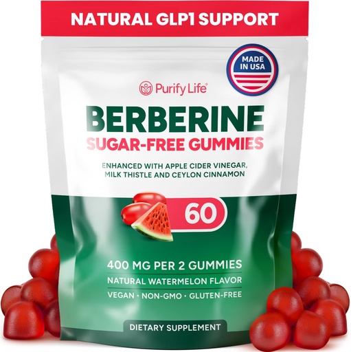 [BRSREGITAAMRQCYY] GLP-1 Support Supplement, Sugar-Free Berberine Complex Gummies with Ceylon Cinnamon, Milk Thistle, and ACV [AMPK Metabolic Activator] Berberine Supplement for Weight Loss & Appetite Support