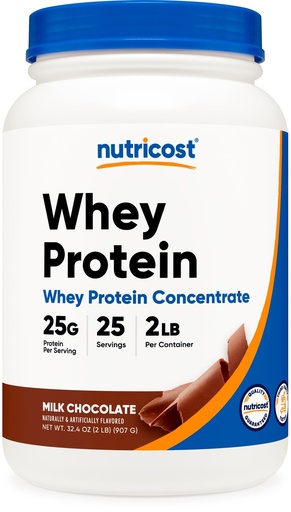 [BRSRMZYQCMHAKDT2] Nutricost Whey Protein Concentrate (Chocolate) 2LBS - Gluten Free & Non-GMO