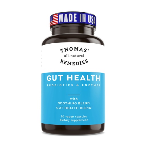 [BRSW2ZI7BYGWYETD] Thomas' all-natural Remedies Gut Health with Digestive Enzymes, Probiotics, Ginger, Papaya, and Turmeric for Digestion and Bloating Relieve