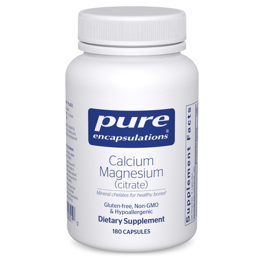 [BRSWIYQBPN5AAYLM] Pure Encapsulations Calcium Magnesium (Citrate) - 240 g Calcium & 240 g Magnesium - Bone Health Support - Non-GMO & Vegan - 180 Capsules