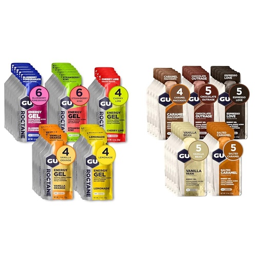 [BRSRAZTYOEAWGG3L] GU Energy 24-Count Original Roctane Ultra Endurance 24-Count Energy Gels Running Biking Hiking Skiing Sports Nutrition