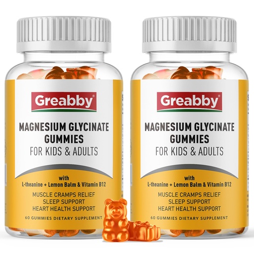 [BRSRMAL3OF5RE2TD] Magnesium Glycinate Gummies for Kids & Adults - Magnesium Glycinate 300mg Chewable Supplement - Promotes Sleep, Muscle, Relaxation (120Count)