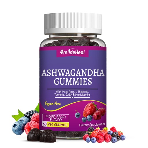 [BRSRAGD7CNYAGHIZ] Ashwagandha Gummies 3000mg - Stress Relief, Immune Support & Increased Energy - Ashwagandha Supplements for Women & Men - Natural Mixed Berry Flavor (60 Count)