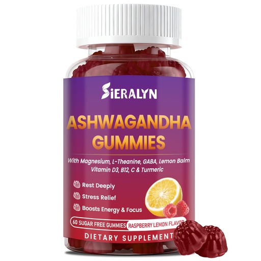 [BRSREZAQCJ6BUYLD] Ashwagandha Gummies 2000mg, Ashwagandha Supplements for Women Men with L-Theanine, GABA, Magnesium, Vitamins – Stress Relief, Immune & Mood Support, Sugar-Free, Vegan, Non-GMO, 60 Count
