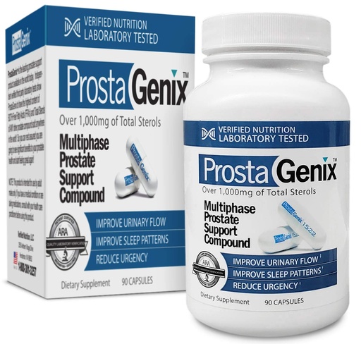 [BRSWGFQBOIGWGA3A] ProstaGenix Multiphase Prostate Supplement - Over 1 Million Sold - End Nighttime Bathroom Trips, Urgency, & More. 90 Capsules