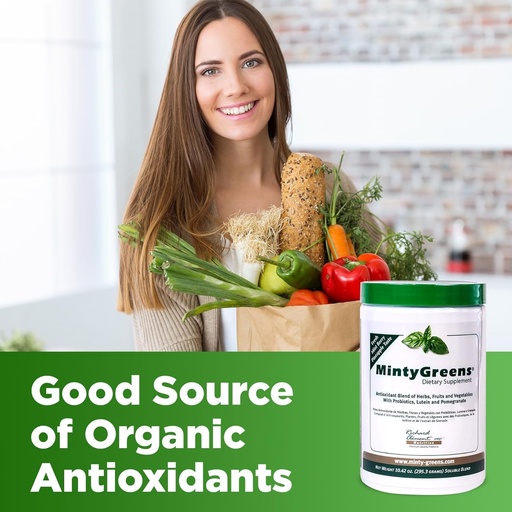 [BRSROGLQA5YQEHT7] Minty Greens Dietary Supplement - 295 Grams - Fruits and Veggies Supplement - Greens Supplements Superfood Antioxidant Powder Blend with Spirulina Herbs Probiotics Lutein and Pomegranate