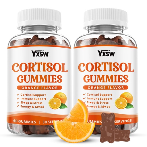 [BRSREFQ7BMCGYGQ2] Cortisol Supplements Gummies for Women Sugar-Free Cortisol Gummies with Magnesium Glycinate Ashwagandha Rhodiola Rose Support Relaxation & Focus, Orange Flavor, 120 Count