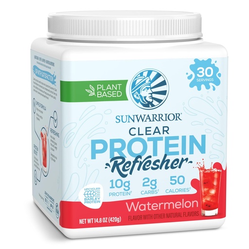 [BRSRAFADAF5GYCLD] Sunwarrior Clear Protein Powder Plant-Based Water Mix, Vegan and Refreshing Protein and Hydration Supplement 10g Per Serving Watermelon Flavored 420g Tub 30 Servings