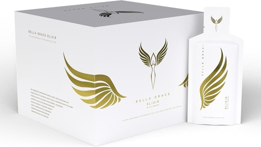 [BRSRAYIDPMHBADL4] Bella Grace Elixir Collagen Peptides Supplement for Skin Care & Health with Verisol Collagen, AstaReal Astaxanthin, and Cat’s Claw, Supports Collagen Regeneration, Antioxidant Protection, 30 Servings
