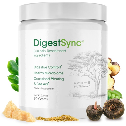 [BRSRA23RDEIBA3TB] DigestSync Digestion Supplement for Gut Health - Natural Powder for Digestive Support, Bloating Relief for Women & Men, 100% Natural Green Powder - 1 Month Supply