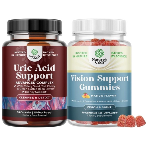 [BRSRGYYKDMGR6HQ6] Bundle of Green Coffee Bean Extract for Uric Acid Cleanse & Detox with Turmeric, Tart Cherry & Celery Seed and Zeaxanthin Plus Lutein Gummies - Lutein Eye Vitamins for Vision & Blue Light Protection