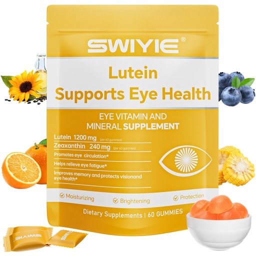 [BRSREZAHOF7GCCD5] Lutein Gummies – Eye Vitamin and Mineral Supplement with 20mg Lutein & 4mg Zeaxanthin – Gummy Vitamins for Eye Health Support – Naturally Flavored, 60 Gummies
