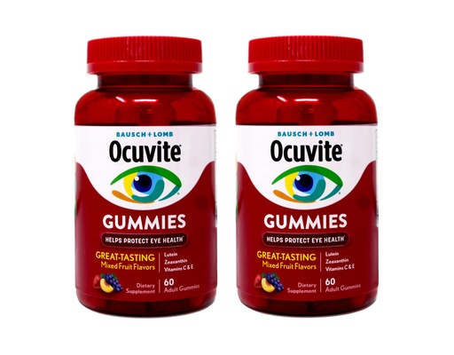 [BRSRAHQFAQIROYDK] Ocuvite Eye Health Gummies, Mixed Fruit Flavors, 60 Count (Pack of 2)
