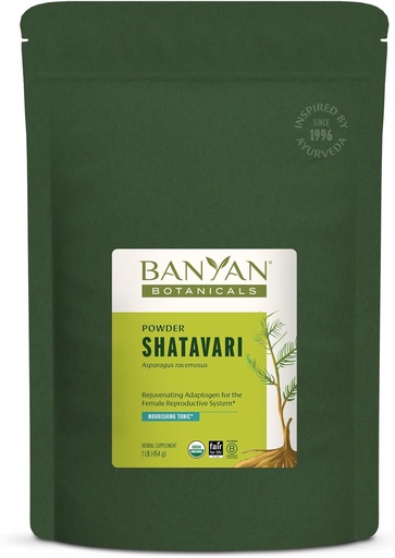 [BRSWIZAOAYJRSETO] Banyan Botanicals Shatavari Powder – Organic Asparagus Racemosus Root Powder – Rejuvenating Adaptogen Tonic That Supports a Healthy Reproductive System* – 1 lb. – Non-GMO Sustainably Sourced Vegan