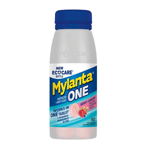 [BRSRAZQOBZYROF37] Mylanta One, Berry Ginger Flavor, 50 Count, EcoCare PCR