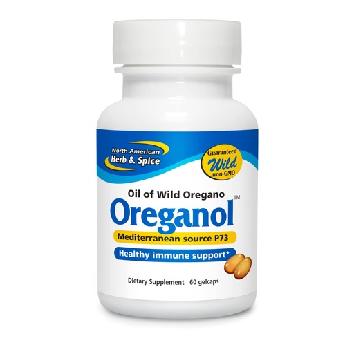 [BRSWIYT3AEFWEYLO] NORTH AMERICAN HERB & SPICE Oreganol P73, 60 Gelcaps - Immune System Support - Unprocessed, Vegan Friendly Wild Oregano - Mediterranean Source - Non-GMO - 60 Servings