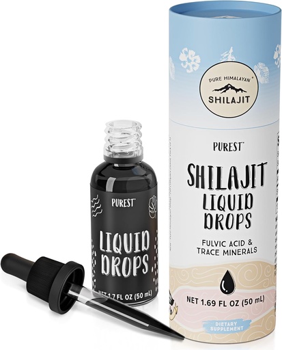 [BRSWYYA3BEIRGCD5] Pure Himalayan Shilajit ® Liquid Drops - The Purest Form of Shilajit, 99.9% Absorption for Immune Support, Energy Boost, Anti-Aging - Natural Trace Minerals & Fulvic Acid (50ml)