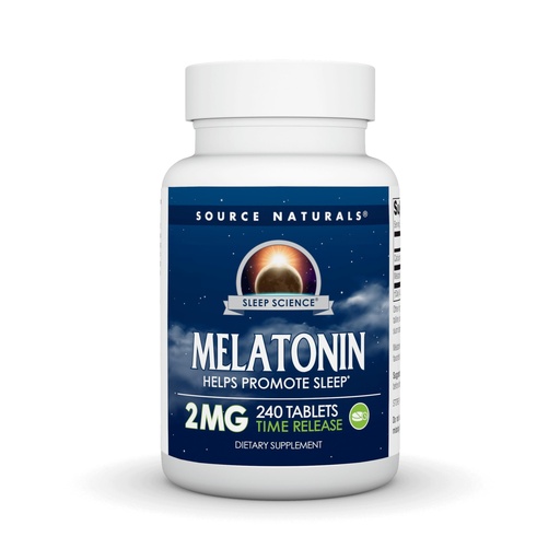 [BRSWIYTYOUEBW23O] Source Naturals Melatonin, Helps Promote Sleep* - 2 mg - 240 Time Release Tablets