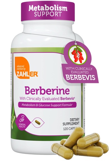 [BRSREY35OYPRAHQ6] Zahler Berberine Supplement 1000mg with Clinically Evaluated Berbevis Complex and Berberine HCl - Barberry Supplements for Metabolism Support and Berberine Glucose Support for Adults (120 Capsules)