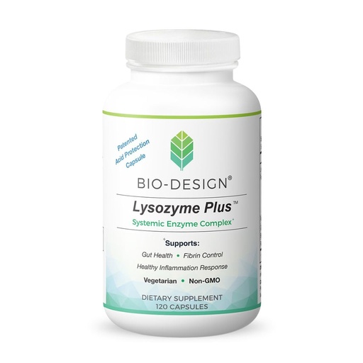 [BRSWGEATCR7RE236] Lysozyme Plus Systemic Enzyme Complex - Broad Spectrum & Highly Active Vegetarian Enzymes - Supports Gut Health, Fibrin & Inflammation Control - 120 Capsules