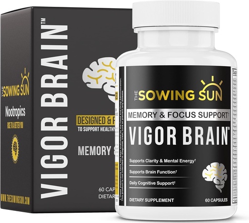 [BRSROAT2OEOQOGYU] Vigor Brain Premium Nootropic Supplement – Concentration, Brain & Memory Support – Formulated with 40 Unique Nootropic Ingredients: DMAE, Choline, Phosphatidylserine, Bacopa Monnier & Huperzine A (1)