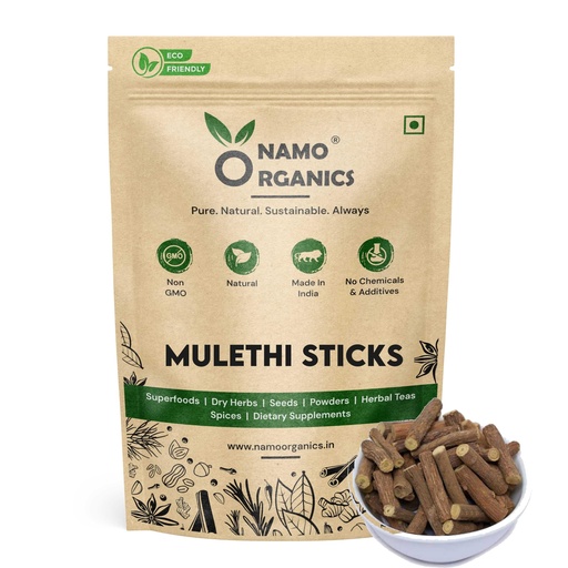 [BRSWYBIKCV6GYADO] Namo Organics - Mulethi Stick For Eating - 100 Gm - yashtimadhu/Licorice Roots Organic for Throat