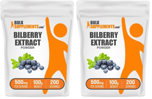[BRSREADRDF7Q22DL] BulkSupplements.com Bilberry Extract Powder - Bilberry Extract Supplement, Herbal Supplement - Vegan & Glulten Free, 500mg per Serving, 100g (3.5 oz) (Pack of 2)