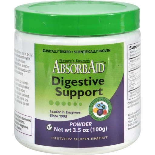 [BRSWIGD2BJ5B2C3A] AbsorbAid Plant Enzyme 100 GMS by Nature's Sources