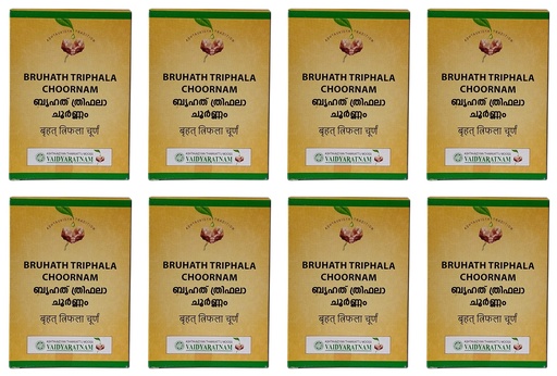 [BRSWKEITCJ6BU2IV] Pack of 8 - Vaidyaratnam Bruhath Triphala Choornam - 100g