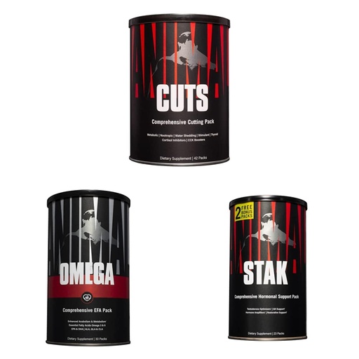 [BRSROYAQAAFBSF3H] Animal Cuts Thermogenic Fat Burner + Omega + Stak - Weight Loss Management Diet Pills for Men and Women