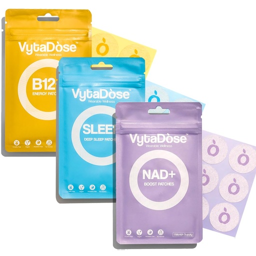 [BRSRGFAQBZ6AA3LA] Vytadose Energy, NAD+ & Sleep Support Patch Trio – Topical, Skin-Friendly, Water-Resistant Patches for Daily Focus, Wellness, and Restful Routine