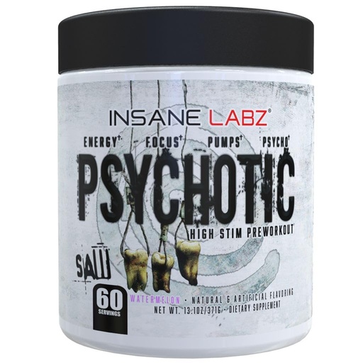 [BRSRGZAOOJ7A2YDP] Insane Labz Psychotic Saw, High Stim Pre Workout Powder with OxyGold­™ and AMPiberry®,Extreme Lasting Energy with Teacrine®,Focus with CognitIQ® and Endurance (60 Servings, Watermelon)